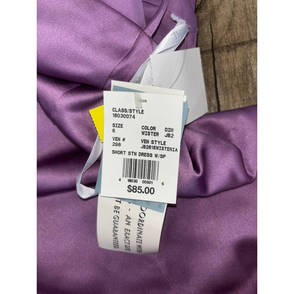 Davids Bridal Girls Wisteria Purple Satin Flower Girl Dress Size 6 NWT - Picture 4 of 5